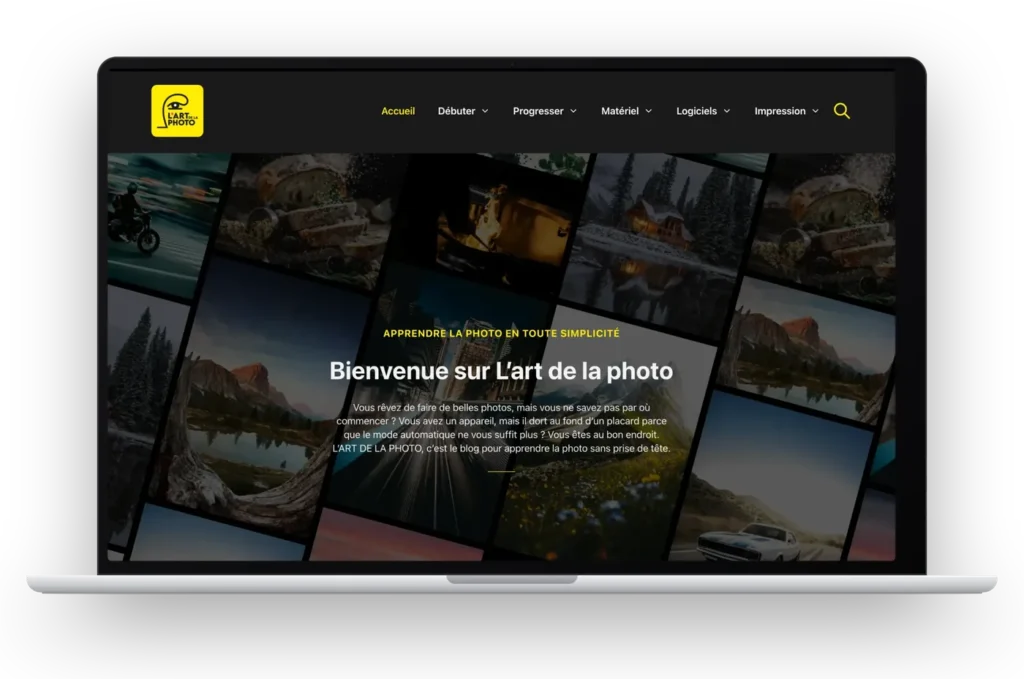 Page d’accueil du blog L’Art de la Photo après la refonte