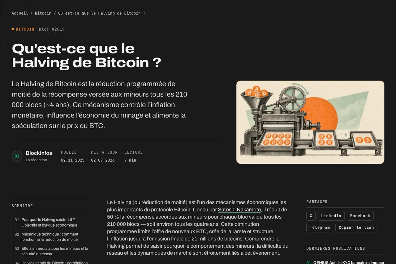 Détail du site BlockInfos : l’en-tête du bloc