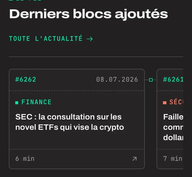 Détail du site BlockInfos : la chaîne de blocs