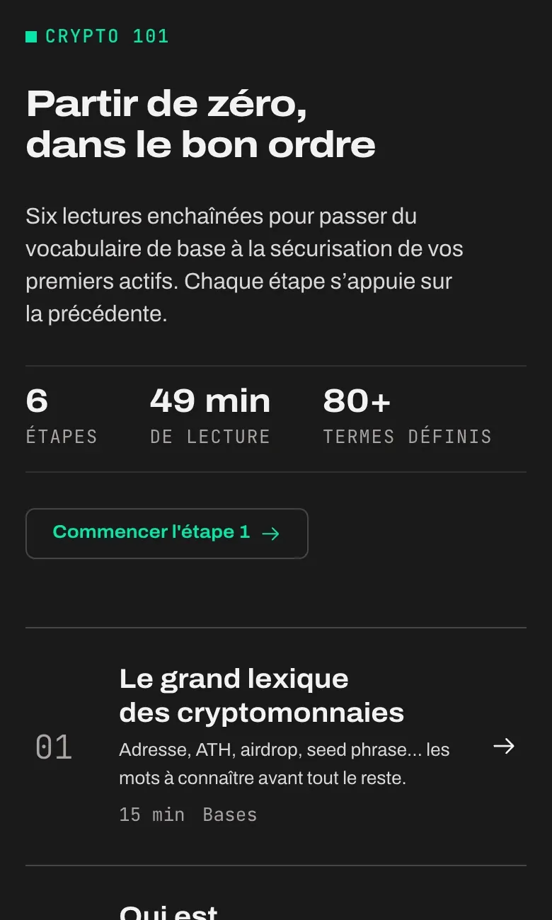 Détail du site BlockInfos : les étapes numérotées
