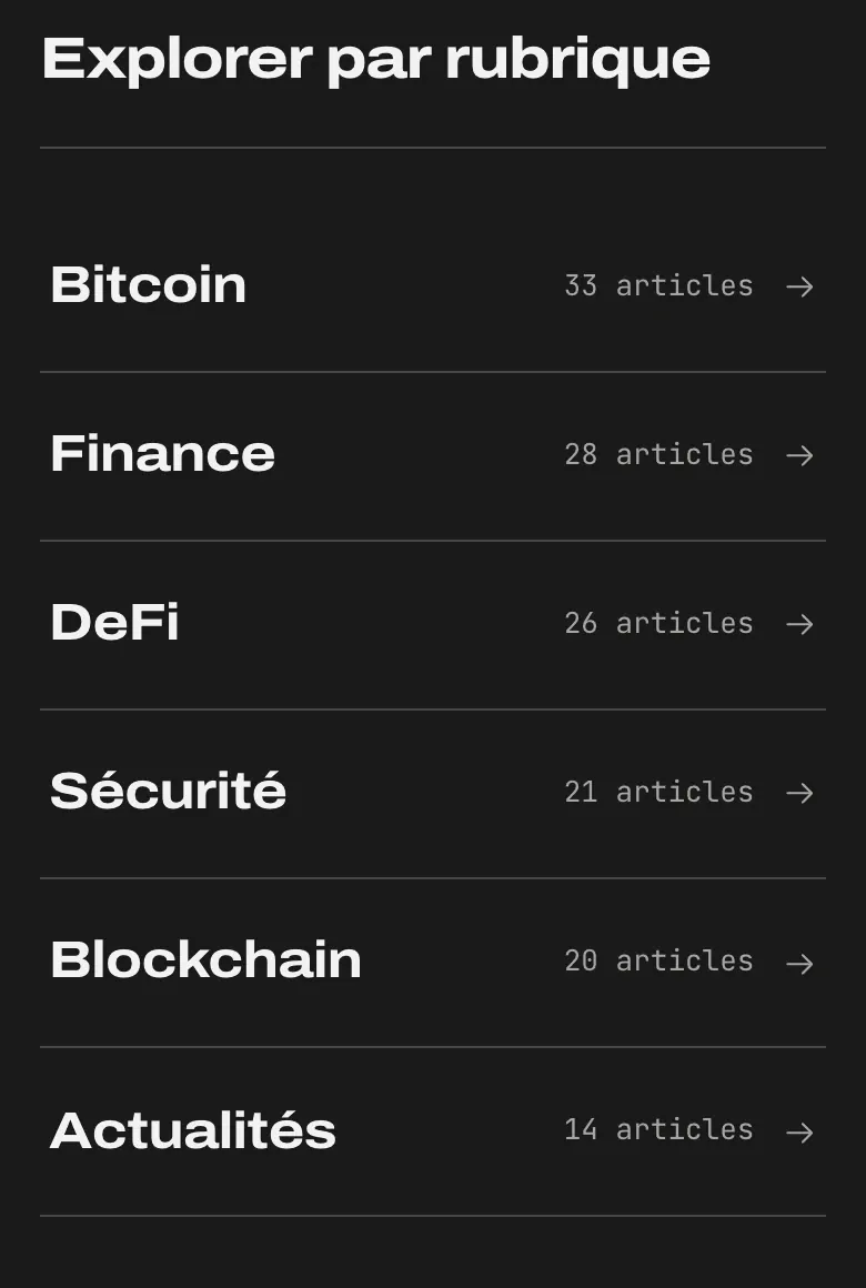 Détail du site BlockInfos : l’index
