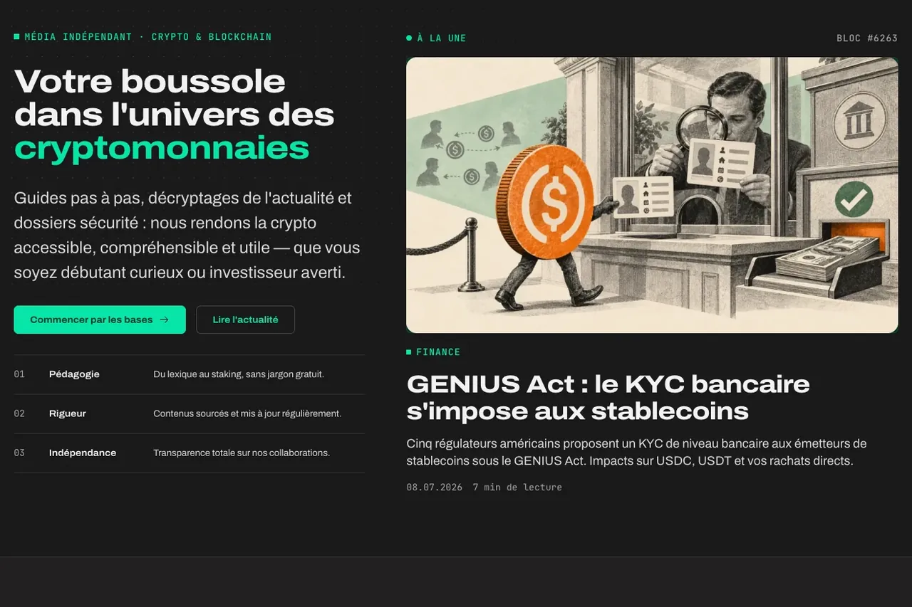 Détail du site BlockInfos : le dernier bloc