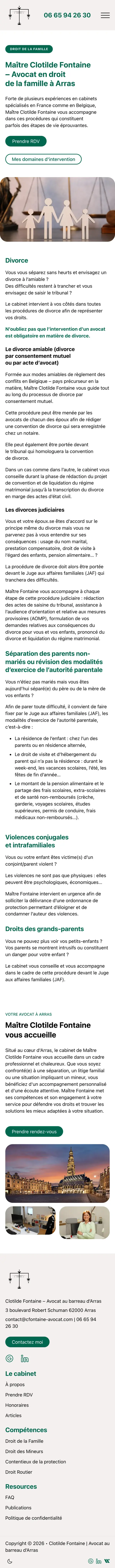 Un domaine du site Maître Fontaine sur téléphone, capture de la page entière