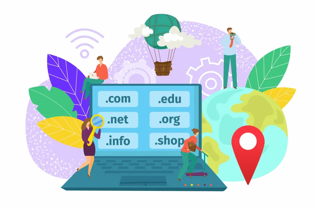 Illustration du processus de choix d'un nom de domaine pour un site web professionnel