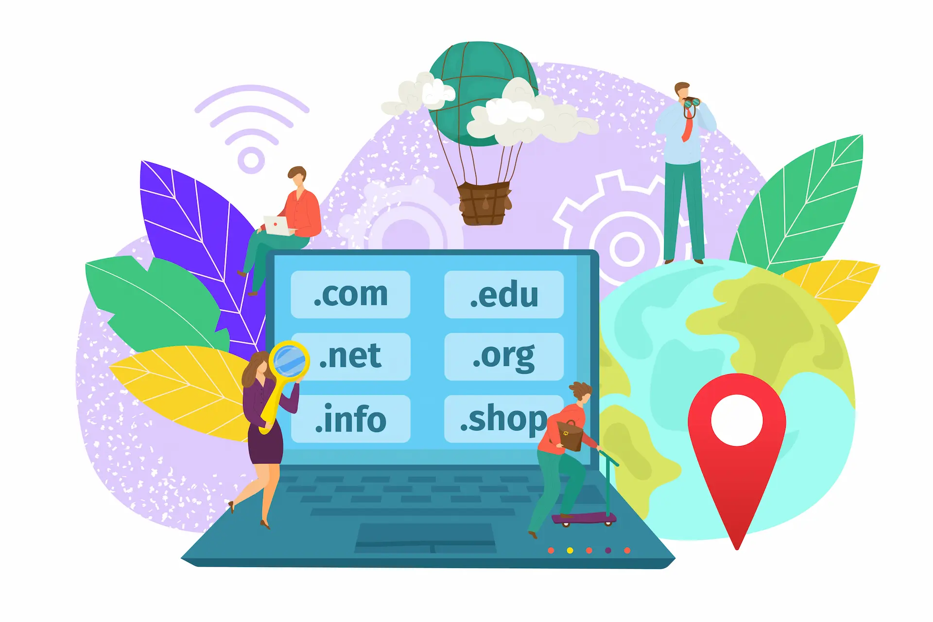 Illustration du processus de choix d'un nom de domaine pour un site web professionnel
