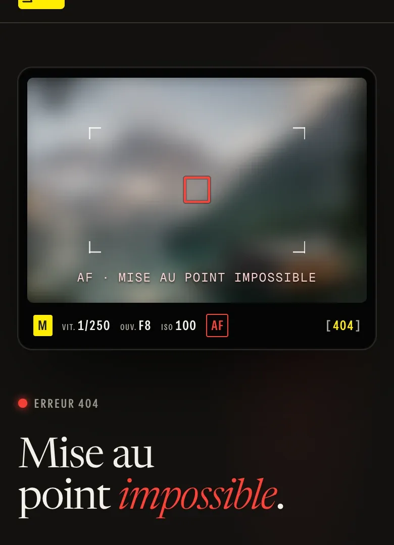 Détail du site L’Art de la Photo : la mise au point impossible