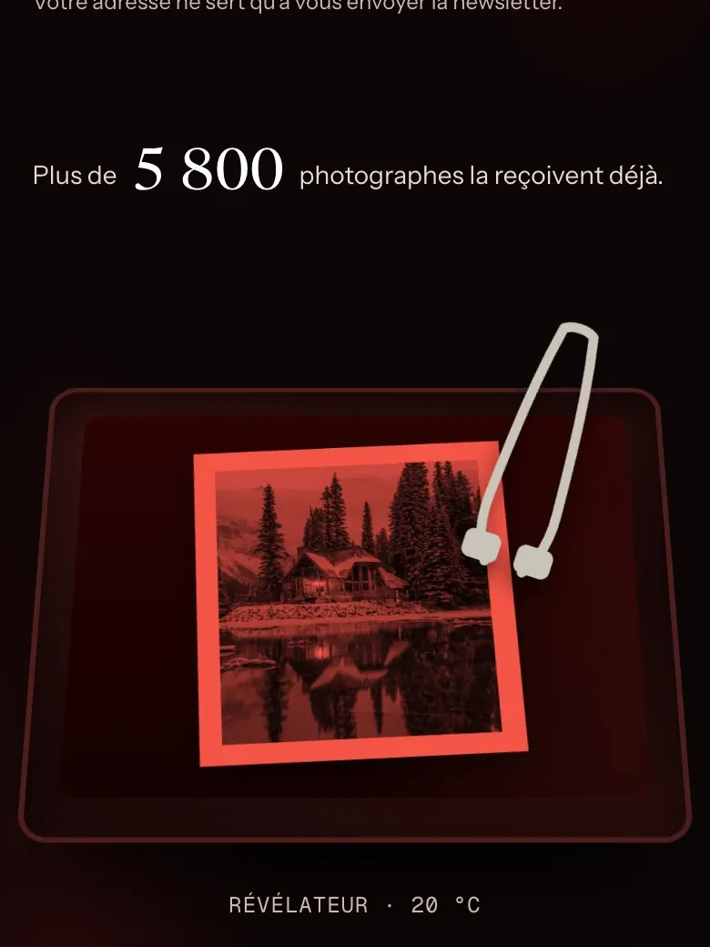 Détail du site L’Art de la Photo : le bac de révélateur