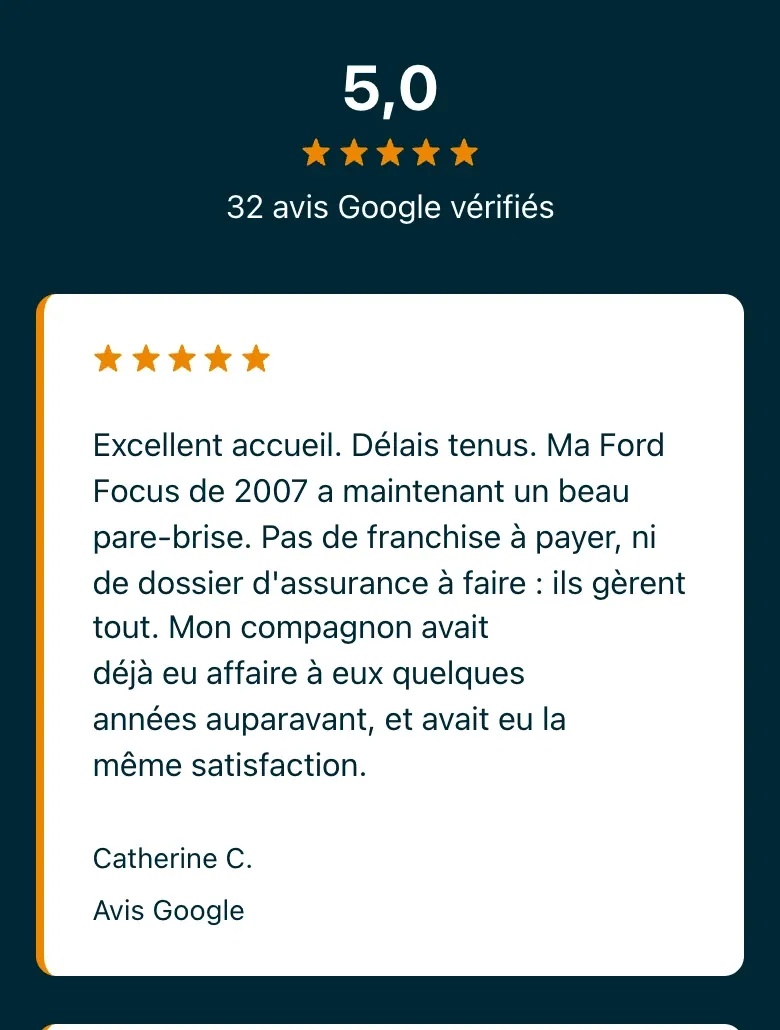 Détail du site ReparGlass : la note