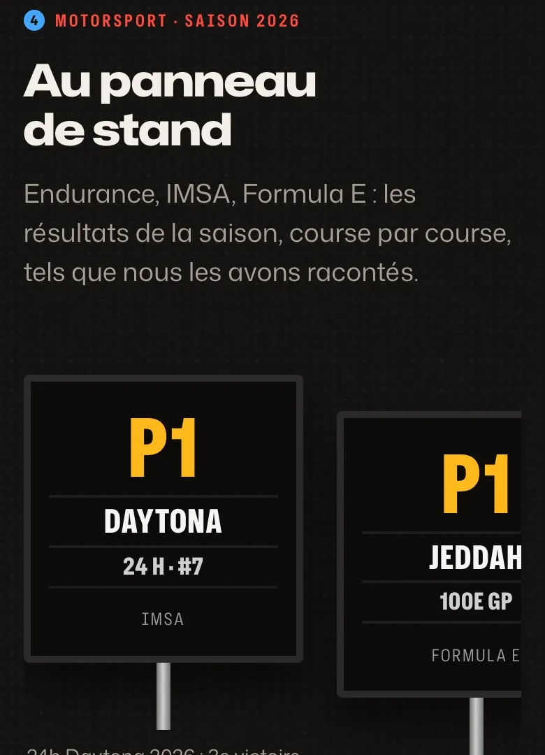 Détail du site Porsche Passion : les panneaux de stand
