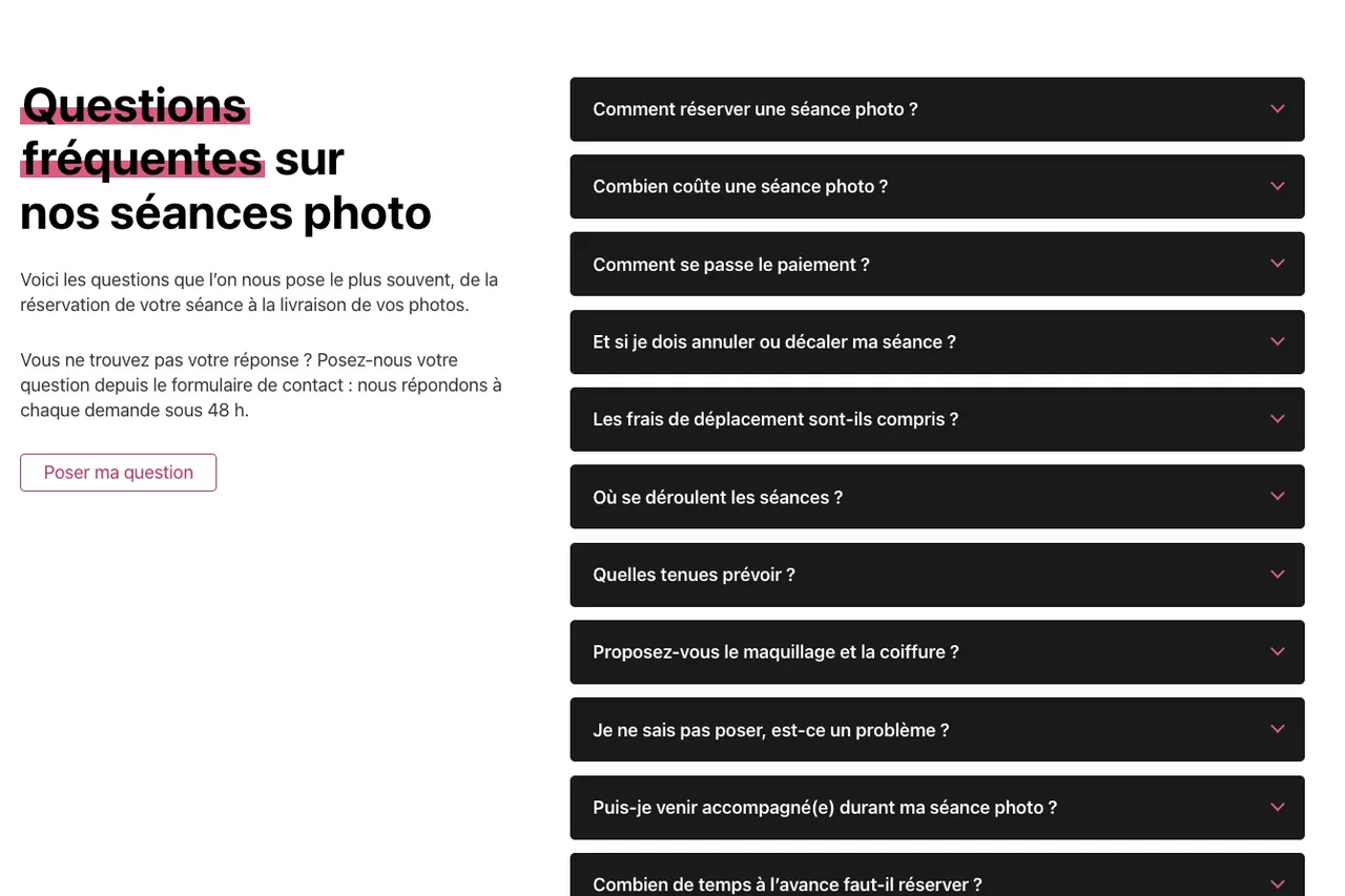 Détail du site STUDIØ 538 : les questions surlignées