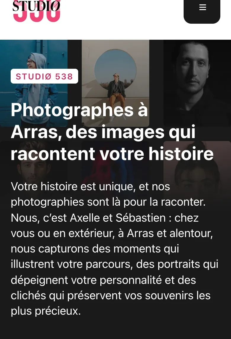 Détail du site STUDIØ 538 : la mosaïque de portraits