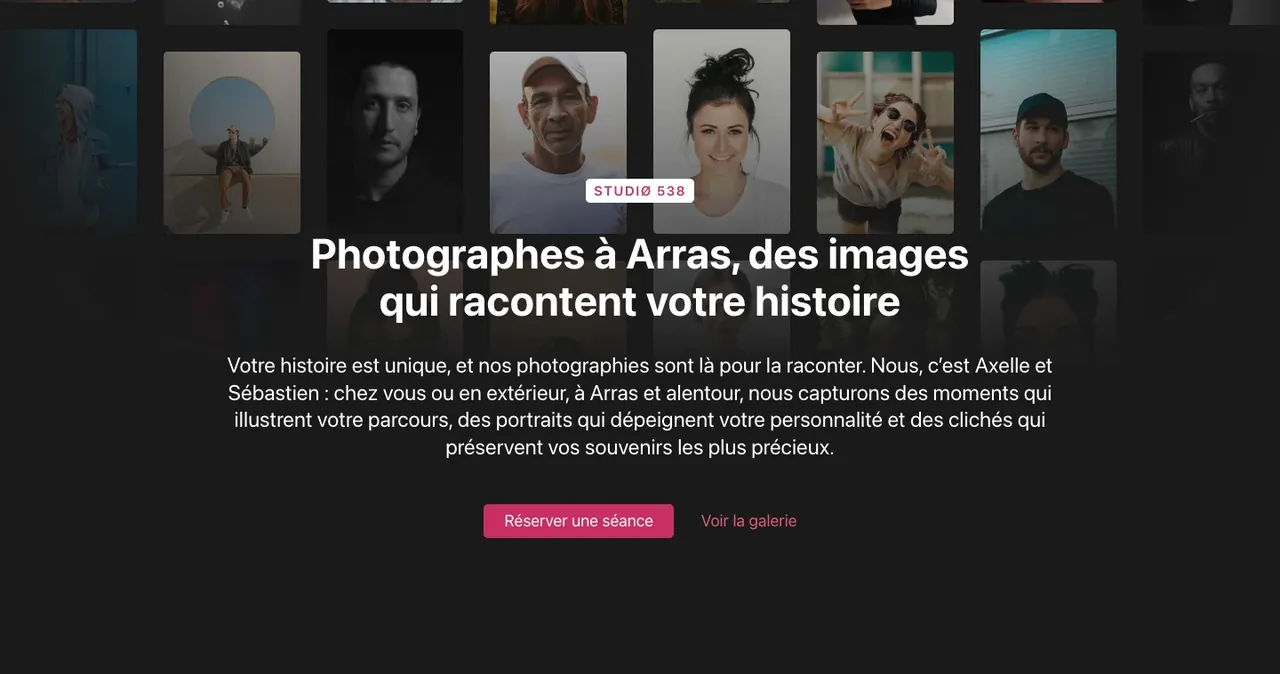 Détail du site STUDIØ 538 : la mosaïque de portraits