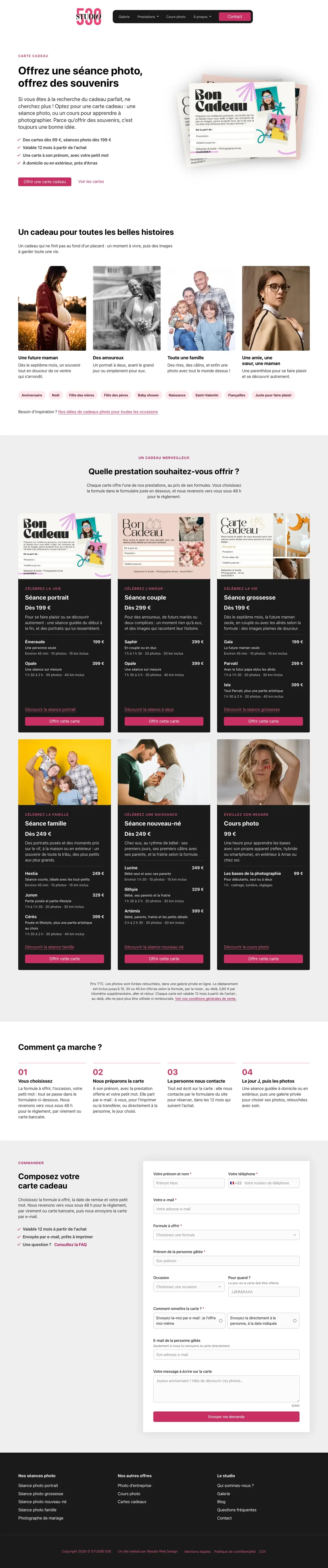 Offrir du site STUDIØ 538 sur ordinateur, capture de la page entière