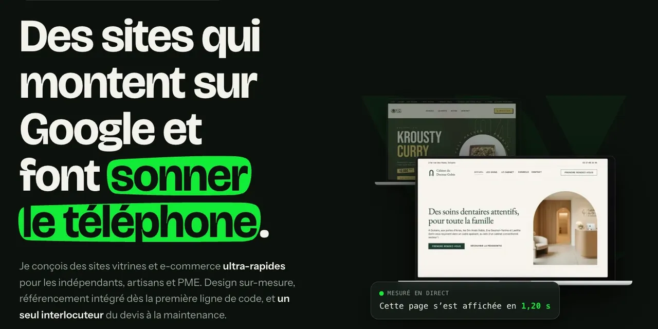 Détail du site Wasabi Web Design : le coup de pinceau